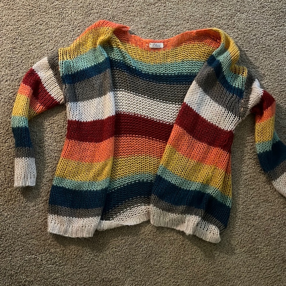 Rainbow colored cardigan